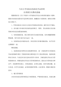 马安小学实验室危险化学品管理自查报告及整改措施
