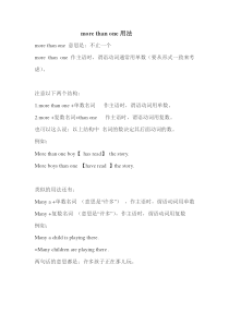 more-than-one用法