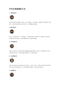 教你识别汽车仪表盘上的各种图标
