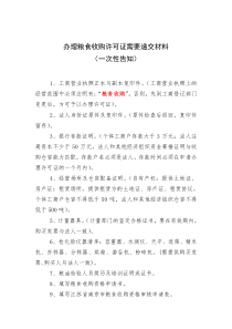 办理粮食收购许可证需要准备的材料