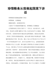 珍惜粮食从我做起国旗下讲话