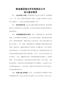 设立粮食集团公司基本程序