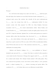 英语专业四级完形填空汇总练习题附答案