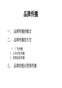 浅谈品牌传播ppt课件
