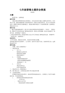 七年级禁毒主题班会教案