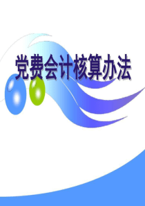 党费会计核算办法讲解23页PPT