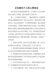 正风肃纪个人的心得体会