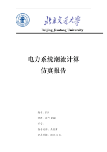 电力系统-潮流计算仿真报告