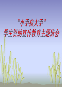 “小手拉大手”学生资助宣传教育主题班会