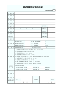 塔式起重机安装自检表GDAQ209010803