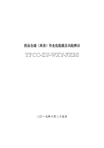 仓储作业危险源及辨识评价表