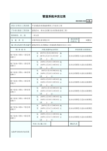 管道系统冲洗记录