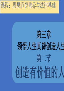 领悟人生真谛创造人生价值(共-30张PPT)