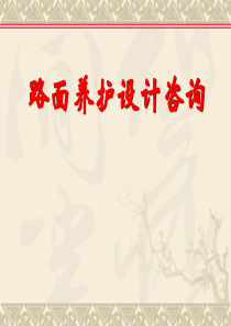 高速公路路面养护设计技术咨询