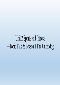 北师大版(2019)英语必修-第一册-Unit-2-Sports-and-Fitness-Topic