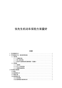 张先生汽车保险方案的设计