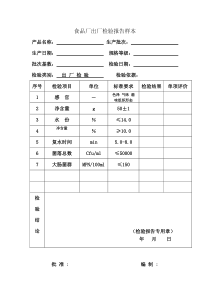 食品厂出厂检验报告样本