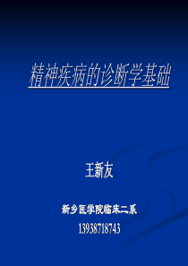 精神障碍的诊断学基础XXXX
