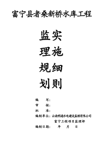 新桥水库工程监理规划实施细则
