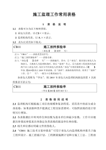 施工监理工作常用表格