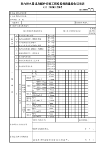 1、室内排水管道及配件安装工程检验批质量验收记录表