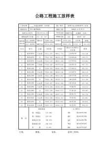 施工放样表