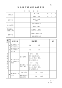 安全施工检查表