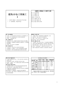 建筑（水电）工程施工教学大纲