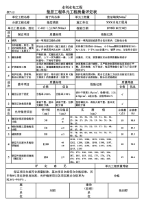 表7.12 垫层工程单元工程质量评定表（例表）