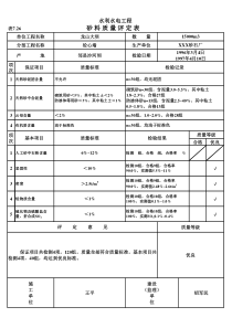 表7.26 砂料质量评定表（例表）