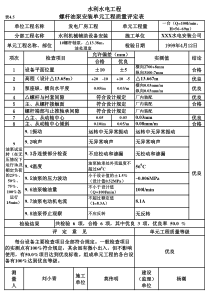 表4.5 螺杆油泵安装单元工程质量评定表（例表）