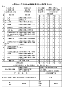 表1.8 岩石地基帷幕灌浆单元工程质量评定表（例表）