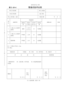 表3.40-4管道试验评定表