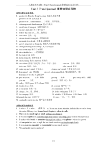 人教版英语必修一Unit-3-Travel-journal-重要知识点总结归纳