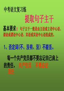 中考语文复习练《提炼句子主干》PPT