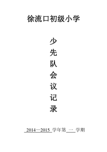 (第一学期)少先队会议记录
