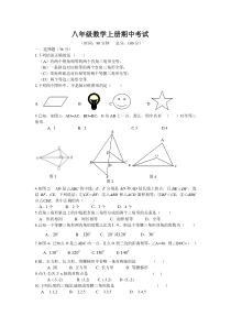 新人教版八年级上册数学期中考试试卷及答案新