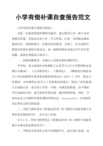小学有偿补课自查报告范文