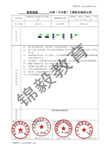 分部（子分部）工程防水验收记录（空白）(001)