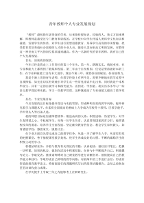青年教师个人专业发展规划
