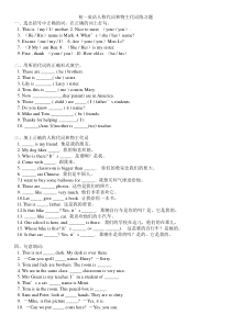 初一英语人称代词物主代词练习题