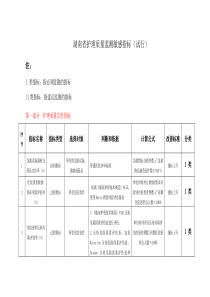 湖南省护理质量监测敏感指标