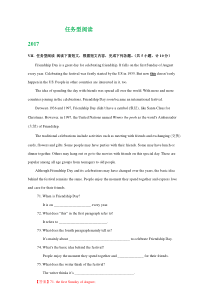 陕西省2017-2019年三年中考英语试题分类汇编：任务型阅读