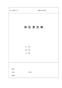 某电子有限公司岗位职任制(doc17)