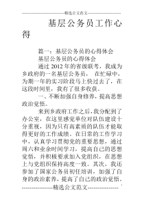 基层公务员工作心得
