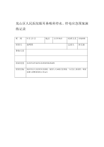 停水、停电应急预案演练记录