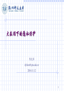 大数据下的隐私保护-陈克非ppt课件