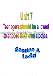 人教版九年级全一册Unit-7-Teenagers-should-be-allowed-to-cho