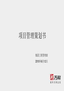 万科项目管理策划书