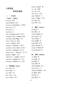 小学英语单词音标(分类表)